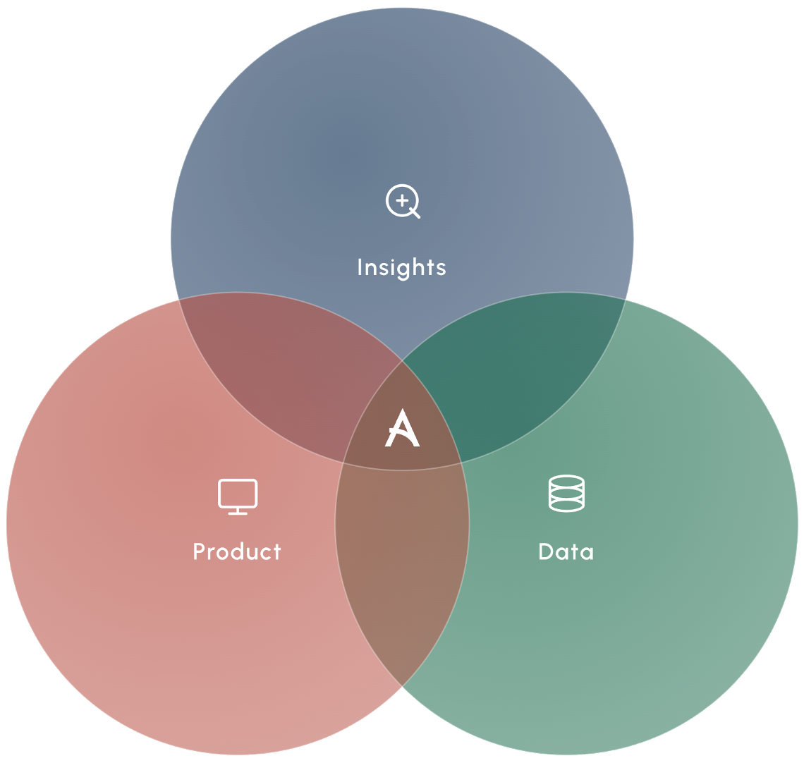 Insights, data, and product — the three disciplines that meet at the intersection where ArcSyne works